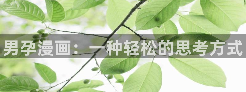 汗汗漫画在线阅读入口：男孕漫画：一种轻松的思考方式
